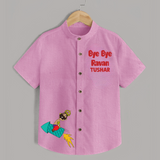 Bye Bye Ravan Dussehra Fun Shirt - BABY PINK - 0 - 6 Months Old (Chest 23")