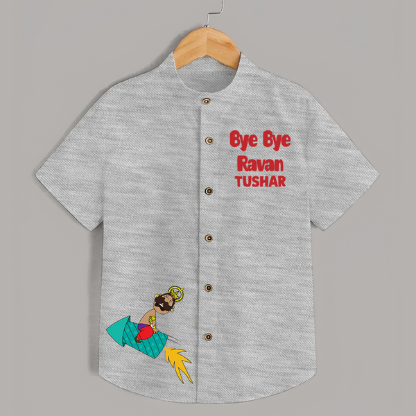 Bye Bye Ravan Dussehra Fun Shirt - GREY - 0 - 6 Months Old (Chest 23")