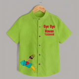 Bye Bye Ravan Dussehra Fun Shirt - LIME GREEN - 0 - 6 Months Old (Chest 23")