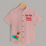 Bye Bye Ravan Dussehra Fun Shirt - PEACH - 0 - 6 Months Old (Chest 23")