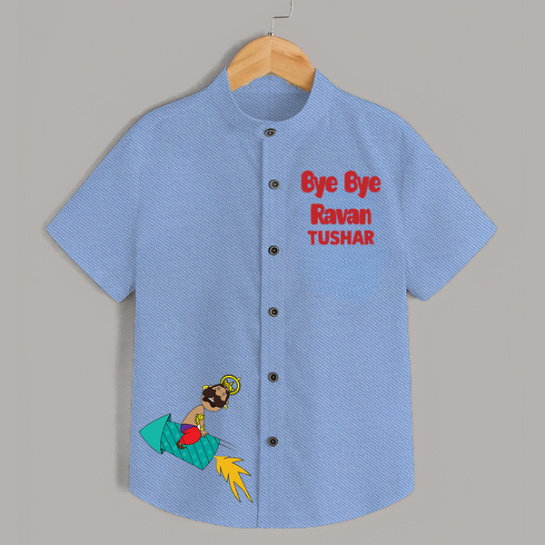 Bye Bye Ravan Dussehra Fun Shirt - SKY BLUE - 0 - 6 Months Old (Chest 23")