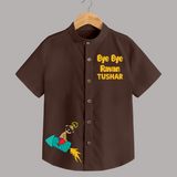 Bye Bye Ravan Dussehra Fun Shirt - CHOCOLATE BROWN - 0 - 6 Months Old (Chest 23")