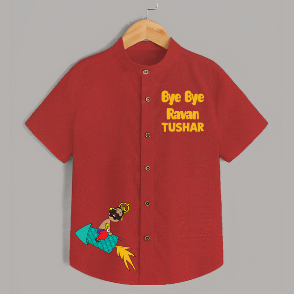 Bye Bye Ravan Dussehra Fun Shirt - RED - 0 - 6 Months Old (Chest 23")