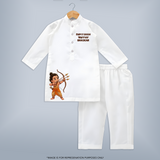 Ram’s Little Warrior Arrow Kurta - WHITE - 3 - 6 Months Old (Chest 24", Kurta Length 14'', Waist 19", Pant Length 14")