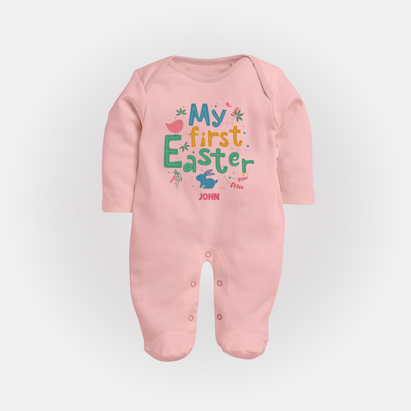 My First Easter – Baby Fullbody suit  - BABY PINK - New Born (Chest 7.5")