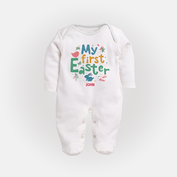 My First Easter – Baby Fullbody suit  - WHITE - New Born (Chest 7.5")