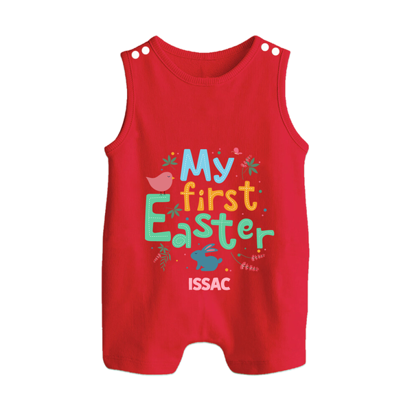 My First Easter – Baby Romper Suit  - RED - New Born (Chest 18")