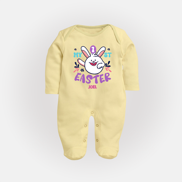 My 1st Easter – Cute Bunny Baby Fullbody suit - PASTEL YELLOW - New Born (Chest 7.5")