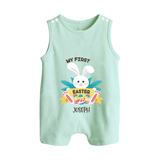 My First Easter – Easter Eggs Baby Romper Suit - MINT GREEN - New Born (Chest 18")