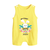 My First Easter – Easter Eggs Baby Romper Suit - PASTEL YELLOW - New Born (Chest 18")