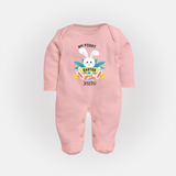 My First Easter – Easter Eggs Baby Fullbody suit - BABY PINK - New Born (Chest 7.5")