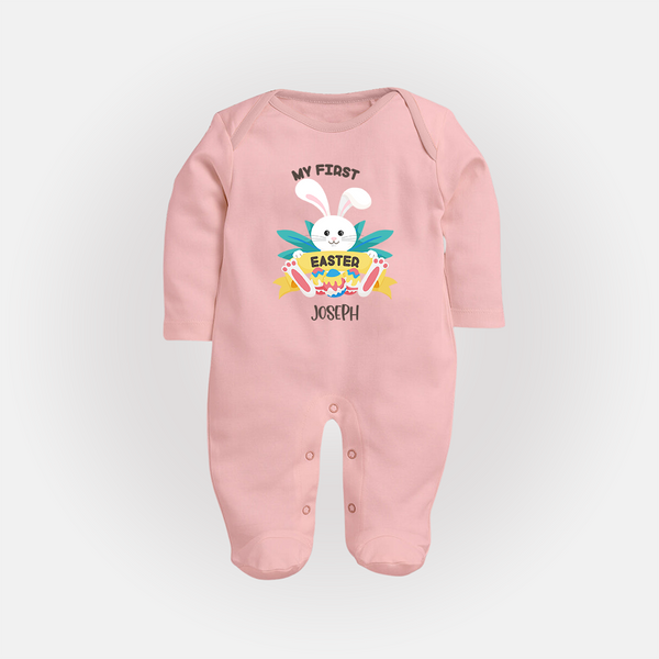 My First Easter – Easter Eggs Baby Fullbody suit - BABY PINK - New Born (Chest 7.5")