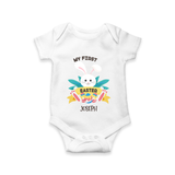 My First Easter – Easter Eggs Baby Romper - WHITE - New Born (Chest 14")