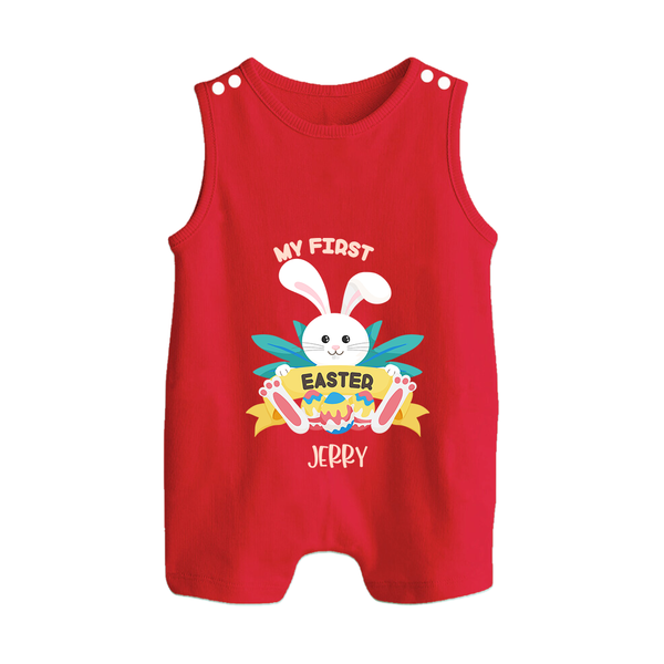 My First Easter – Easter Eggs Baby Romper Suit - RED - New Born (Chest 18")