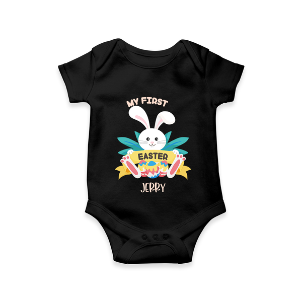 My First Easter – Easter Eggs Baby Romper - BLACK - New Born (Chest 14")