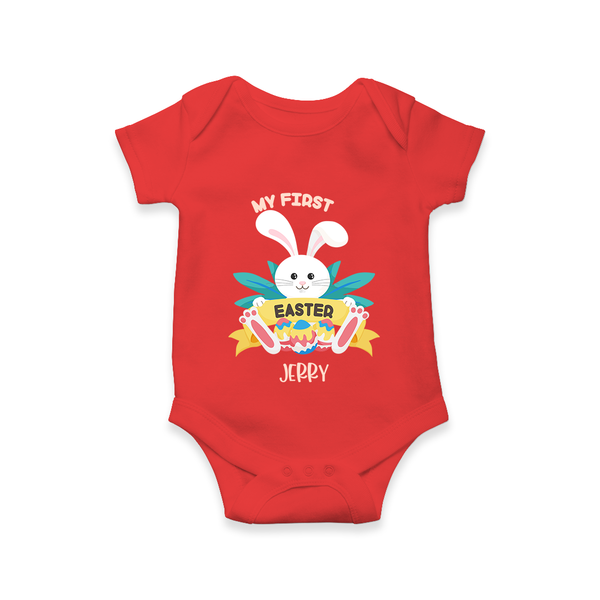 My First Easter – Easter Eggs Baby Romper - RED - New Born (Chest 14")