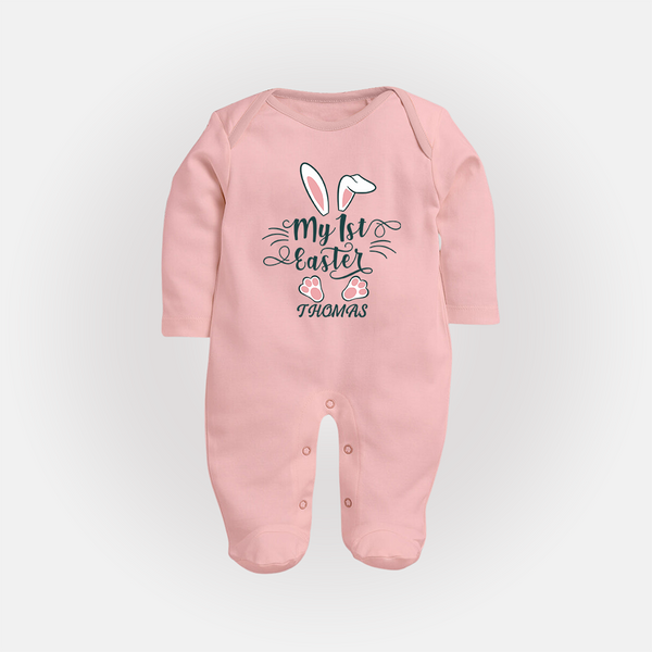 My 1st Easter – Minimal Bunny Baby Fullbody suit - BABY PINK - New Born (Chest 7.5")