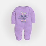 My 1st Easter – Minimal Bunny Baby Fullbody suit - LILAC - New Born (Chest 7.5")