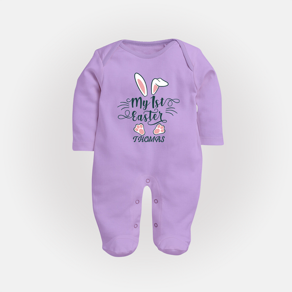 My 1st Easter – Minimal Bunny Baby Fullbody suit - LILAC - New Born (Chest 7.5")