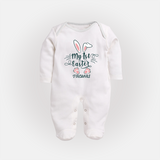 My 1st Easter – Minimal Bunny Baby Fullbody suit - WHITE - New Born (Chest 7.5")
