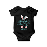 My 1st Easter – Minimal Bunny Baby Romper - BLACK - New Born (Chest 14")