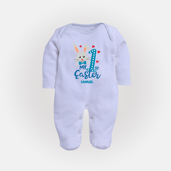 My 1st Easter – Number One Bunny Baby Fullbody suit - BABY BLUE - New Born (Chest 7.5")