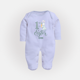 My 1st Easter – Bunny with Carrot Baby Fullbody suit - BABY BLUE - New Born (Chest 7.5")