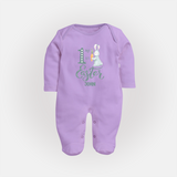 My 1st Easter – Bunny with Carrot Baby Fullbody suit - LILAC - New Born (Chest 7.5")