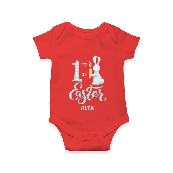 My 1st Easter – Bunny with Carrot Baby Romper - RED - New Born (Chest 14")