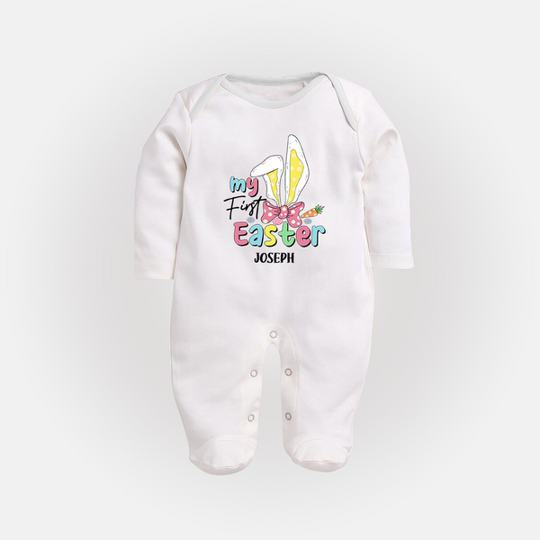 My Easter – Bunny Ears Baby Fullbody suit - WHITE - New Born (Chest 7.5")