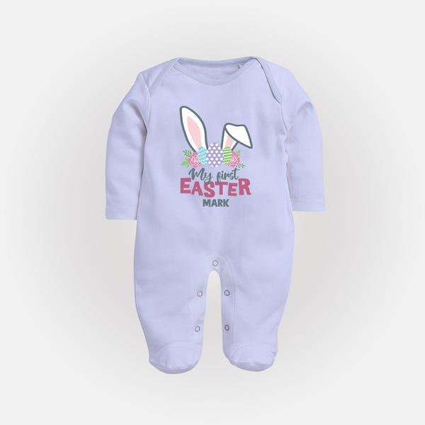 My First Easter – Bunny Ears Baby Fullbody suit  - BABY BLUE - New Born (Chest 7.5")