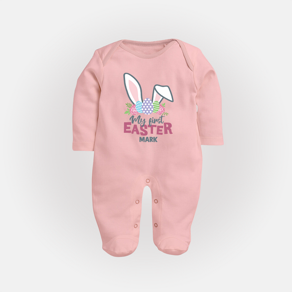 My First Easter – Bunny Ears Baby Fullbody suit  - BABY PINK - New Born (Chest 7.5")