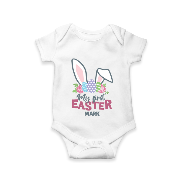 My First Easter – Bunny Ears Baby Romper  - WHITE - New Born (Chest 14")