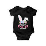 My First Easter – Bunny Ears Baby Romper  - BLACK - New Born (Chest 14")