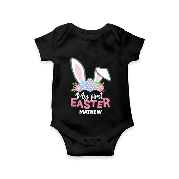 My First Easter – Bunny Ears Baby Romper  - BLACK - New Born (Chest 14")