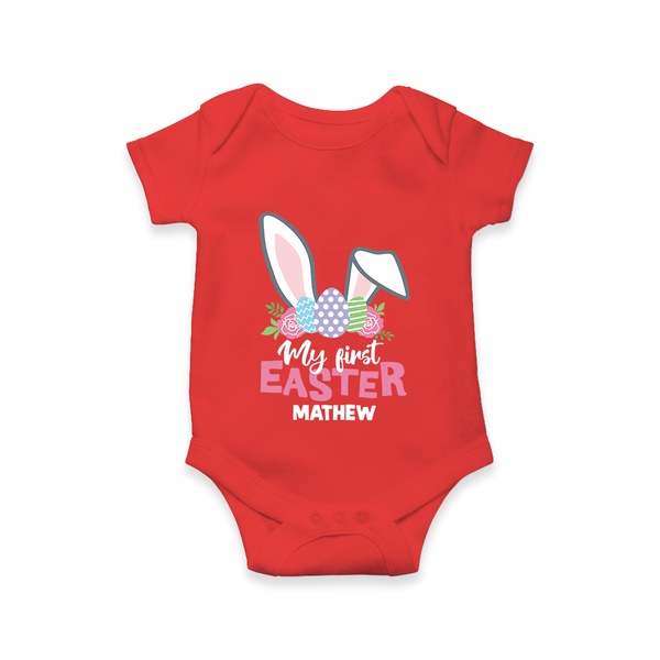 My First Easter – Bunny Ears Baby Romper  - RED - New Born (Chest 14")