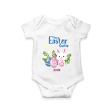 Hoppy Easter Cutie –  Romper - WHITE - New Born (Chest 14")