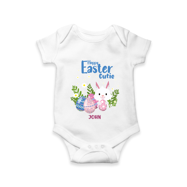 Hoppy Easter Cutie –  Romper - WHITE - New Born (Chest 14")