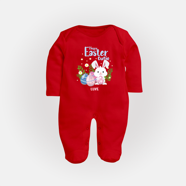 Hoppy Easter Cutie –  Fullbody suit - RED - New Born (Chest 7.5")