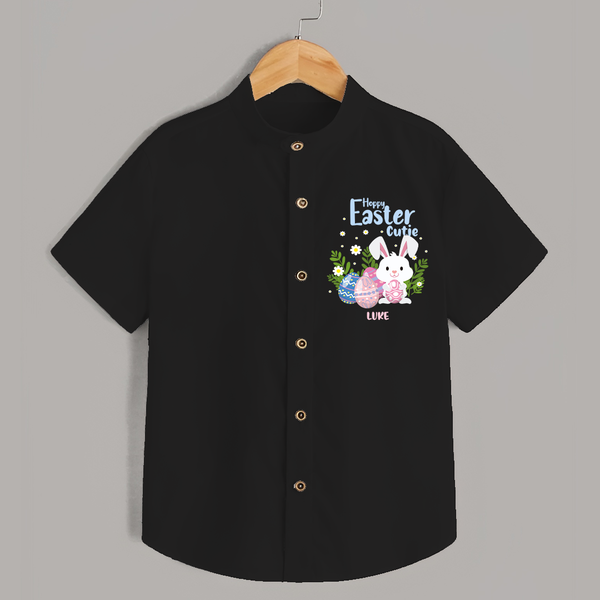 Hoppy Easter Cutie –  Shirt - BLACK - 0 - 6 Months Old (Chest 23")