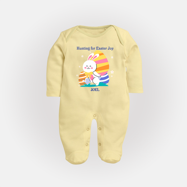 Hunting for Easter Joy –  Fullbody suit - PASTEL YELLOW - New Born (Chest 7.5")