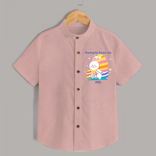 Hunting for Easter Joy –  Shirt - PEACH - 0 - 6 Months Old (Chest 23")