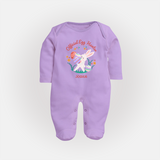 Easter Bunny & Eggs – Fullbody suit - LILAC - New Born (Chest 7.5")