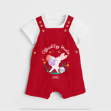 Easter Bunny & Eggs – Dungaree - RED - 0 - 5 Months Old (Chest 18")