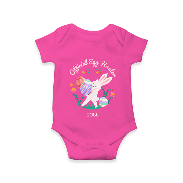 Easter Bunny & Eggs – Romper - HOT PINK - New Born (Chest 14")