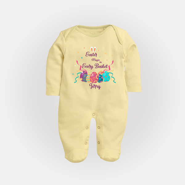 Easter Magic in Every Basket –  Fullbody suit - PASTEL YELLOW - New Born (Chest 7.5")