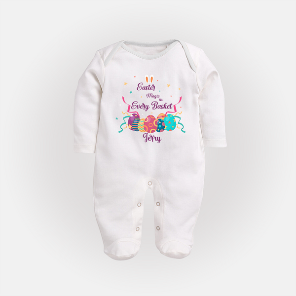 Easter Magic in Every Basket –  Fullbody suit - WHITE - New Born (Chest 7.5")