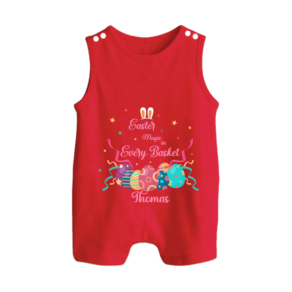 Easter Magic in Every Basket –  Romper Suit - RED - New Born (Chest 18")