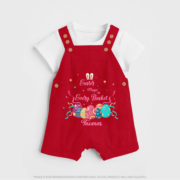Easter Magic in Every Basket –  Dungaree - RED - 0 - 5 Months Old (Chest 18")
