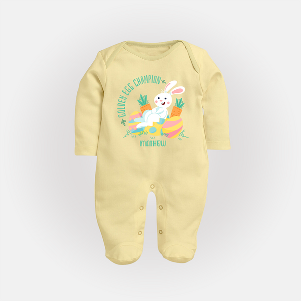 Golden Egg Champion – Easter  Fullbody suit - PASTEL YELLOW - New Born (Chest 7.5")